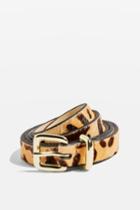 Topshop Leopard Print Skinny Triple Keeper Belt