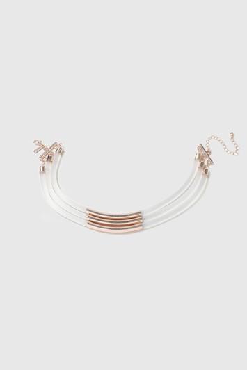 Topshop Rose Gold Rubber Bar Choker Necklace