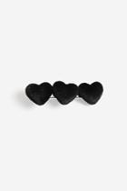 Topshop *black Padded Hearts Hairclip