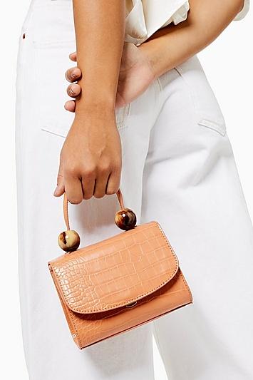 Topshop Mason Apricot Crocodile Mini Bag