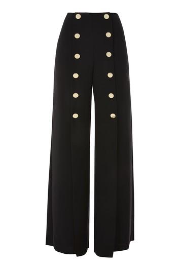 Topshop Gold Tone Button Wide Leg Trousers