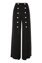 Topshop Gold Tone Button Wide Leg Trousers