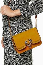 Topshop Double Mustard Panther Cross Body Bag
