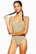 Topshop Textured Striped Swimsuit