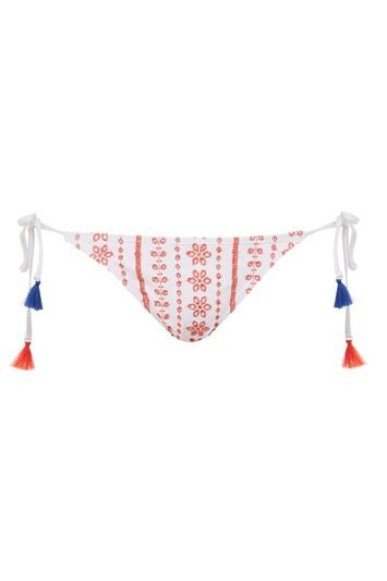 Topshop Broderie Tie Side Bikini Bottoms