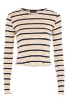 Topshop Petite Stripe Lettuce Long Sleeve T-shirt