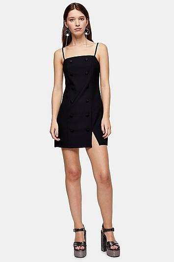Topshop Black Tuxedo Mini Dress