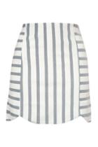 Topshop Stripe Giant Scallop Skirt