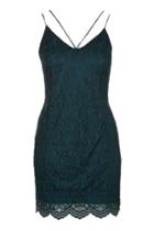 Topshop Strappy Plunge Lace Bodycon Dress