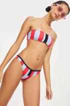 Topshop Striped Bandeau Bikini Top