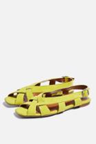 Topshop Opalchartreuse Cross Front Sling Sandals