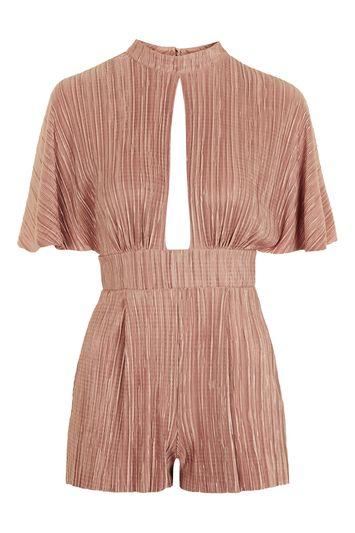 Topshop *pleated Split Front Playsuit By Love