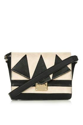 Topshop Zig-zag Panel Crossbody Bag