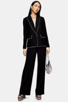 Topshop Black Diamante Trim Pants