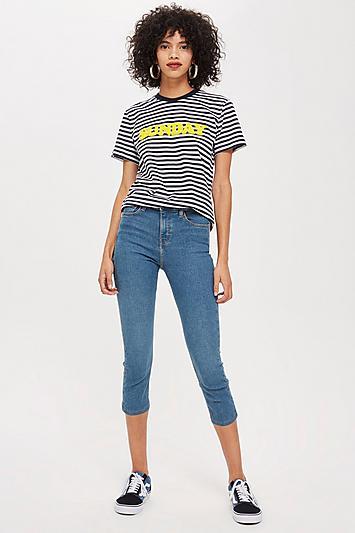 Topshop Blue Cropped Joni Jeans