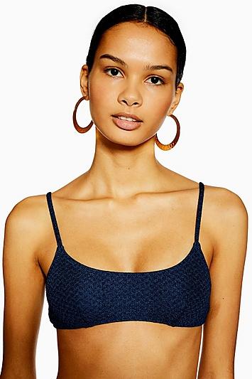 Topshop Indigo Scoop Bikini Bralet By Mink Pink