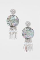 Topshop Abalone Disc Drop Earrings