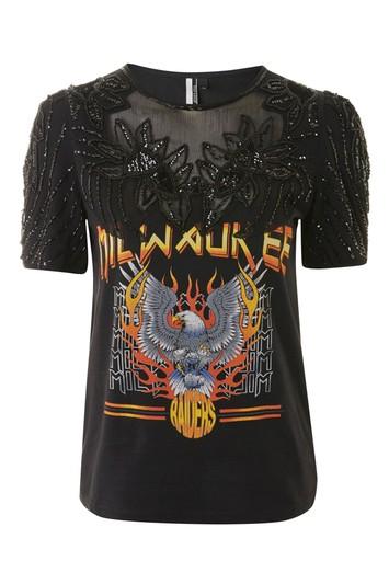 Topshop Cape Embellished Rock T-shirt