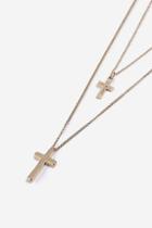 Topshop *two Row Cross Necklace