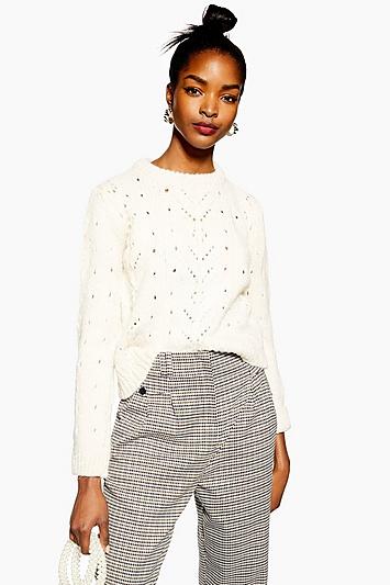 Topshop Pointelle Lace Jumper
