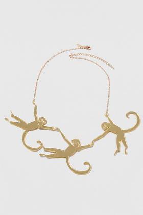 Topshop Mirrored Monkey Necklace