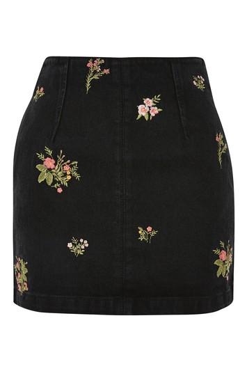 Topshop Moto Floral A-line Skirt