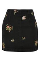 Topshop Moto Floral A-line Skirt
