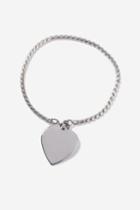 Topshop Silver Heart Charm Bracelet