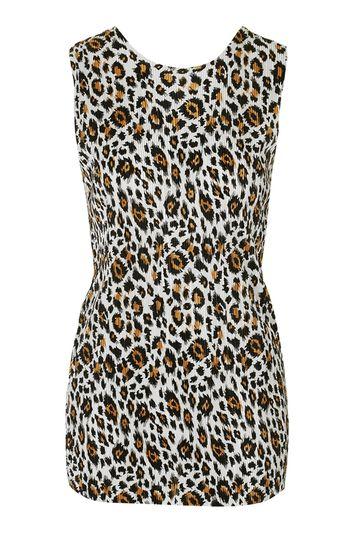 Topshop Animal Print Twist Back Top
