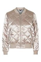 Topshop Shiny Quilted Bomber