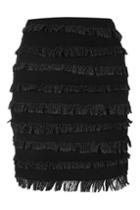 Topshop Fray Detailed Denim Skirt
