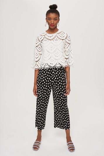 Topshop Chemical Lace Cropped Top