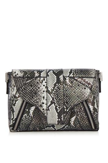 Topshop *grey Snake Lemur Cross Body By Skinnydip
