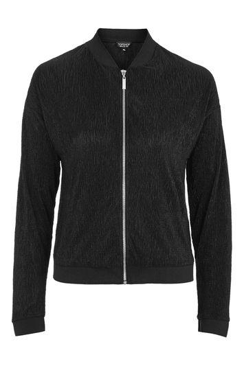 Topshop Plisse Bomber Jacket