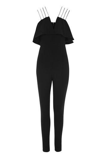 Topshop *strappy Frill Top Jumpsuit By Rare