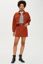 Topshop Rust Corduroy Skirt