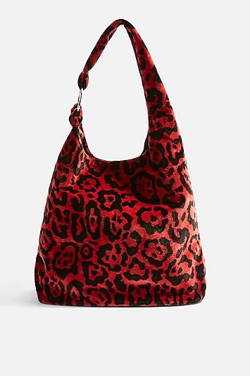 Topshop Kenya Leopard Red Tote Bag
