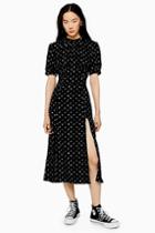 Topshop Black Conversational Print Midi Dress