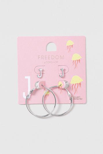 Topshop J Initial Stud And Hoop