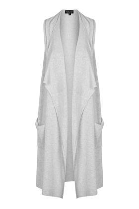 Topshop Sleeveless Rib Waterfall Cardi