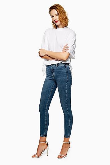 Topshop Mid Stone Pocket Detail Jamie Jeans
