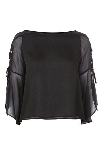 Topshop Lace Up Blouse