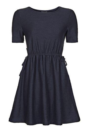 Topshop Cut Out Drawstring Mini Dress