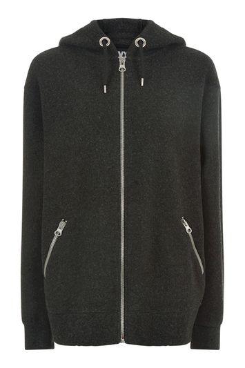 Topshop Boiled Wool Oversized Hoodie By Ivy Park
