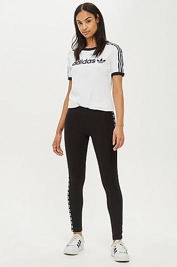 Topshop Trefoil Stripe Leggings By Adidas
