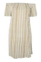 Topshop Stripe Bardot Mini Dress