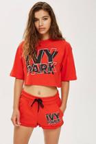 Topshop Misaligned Crop T-shirt By Ivy Park