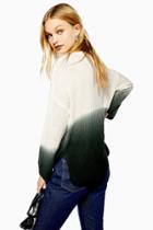Topshop Dip Dye V-neck Jumper
