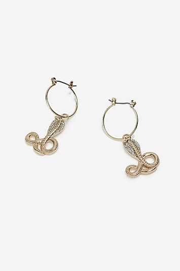 Topshop Cobra Drop Hoop Earrings