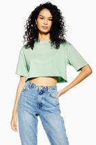 Topshop Mint Washed Cropped T-shirt